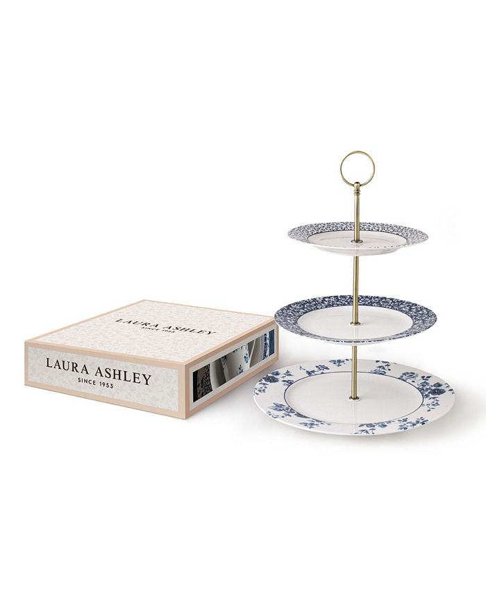 Laura Ashley Blueprint Collectables Cake Stand in Gift Box, 3 Tiers