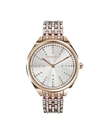 Women's Attract Watch Champagne Rose Gold-Tone and Champagne White Physical Vapor Deposition Stainless Steel Bracelet Watch 36 mm x 30 mm
