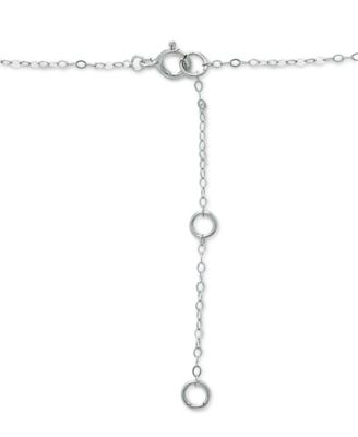 Lab-Grown Ruby & Cubic Zirconia Heart-in-Heart Pendant Necklace in Sterling Silver, 16" + 2" extender, Created for Macy's