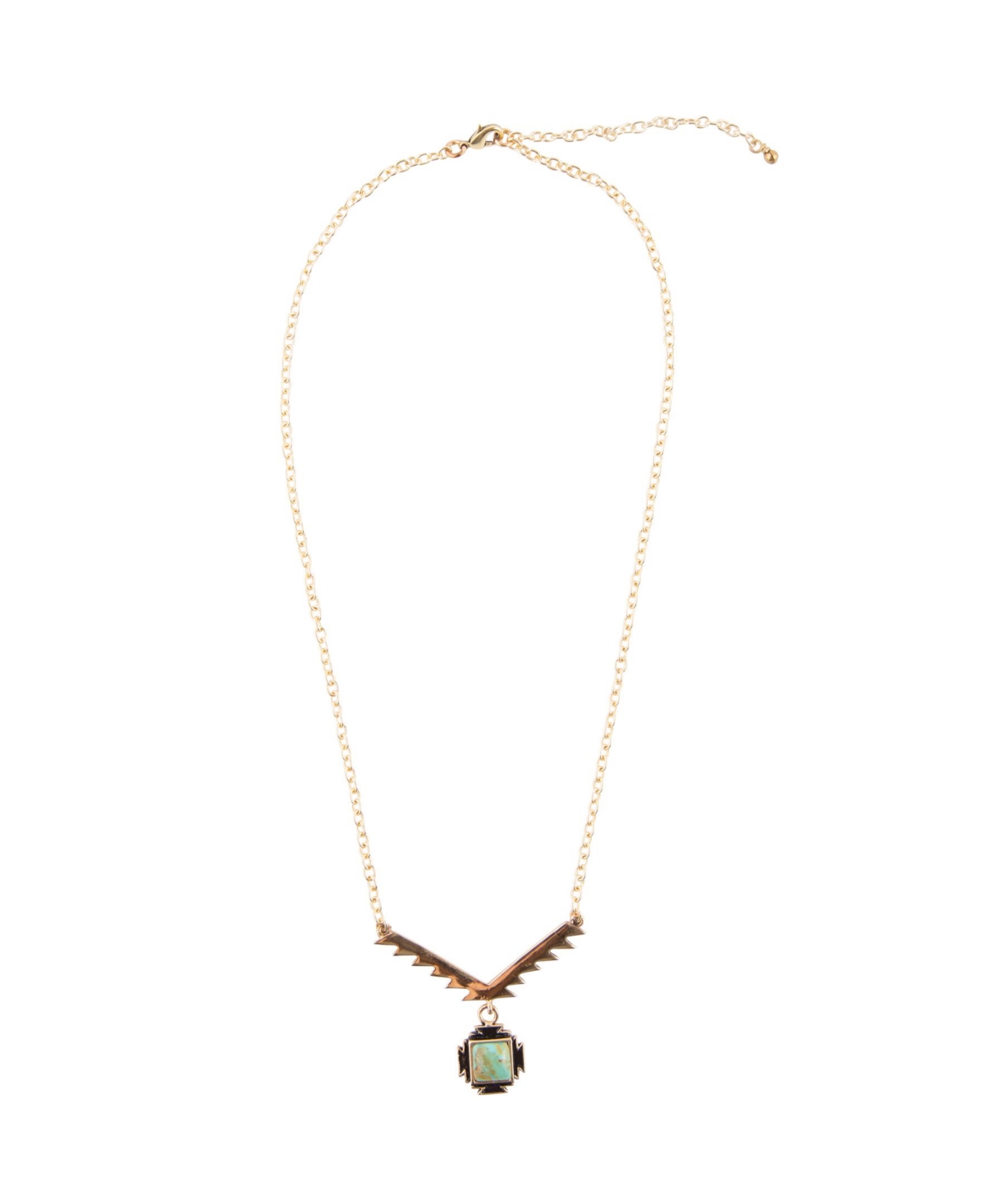 Barse Women's Aztec Bronze and Genuine Turquoise Necklace