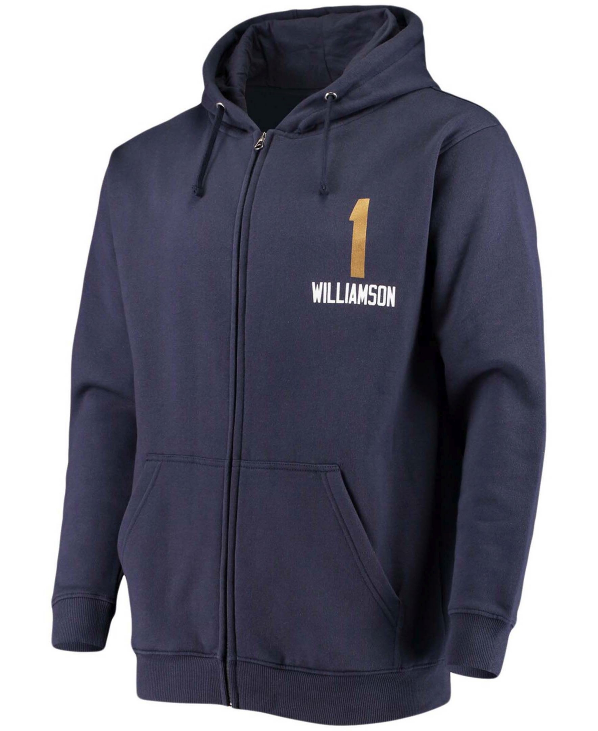 Men's Zion WilliamsonNew Orleans Pelicans Player Name and Number Full-Zip Hoodie Jacket - Navy