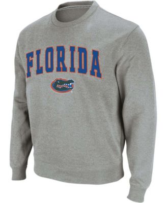 Men s Heathered Gray Florida Gators Arch Logo Crew Neck Sweatshirt Macy s