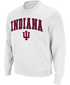 Men's White Indiana Hoosiers Arch Logo Crew Neck Sweatshirt