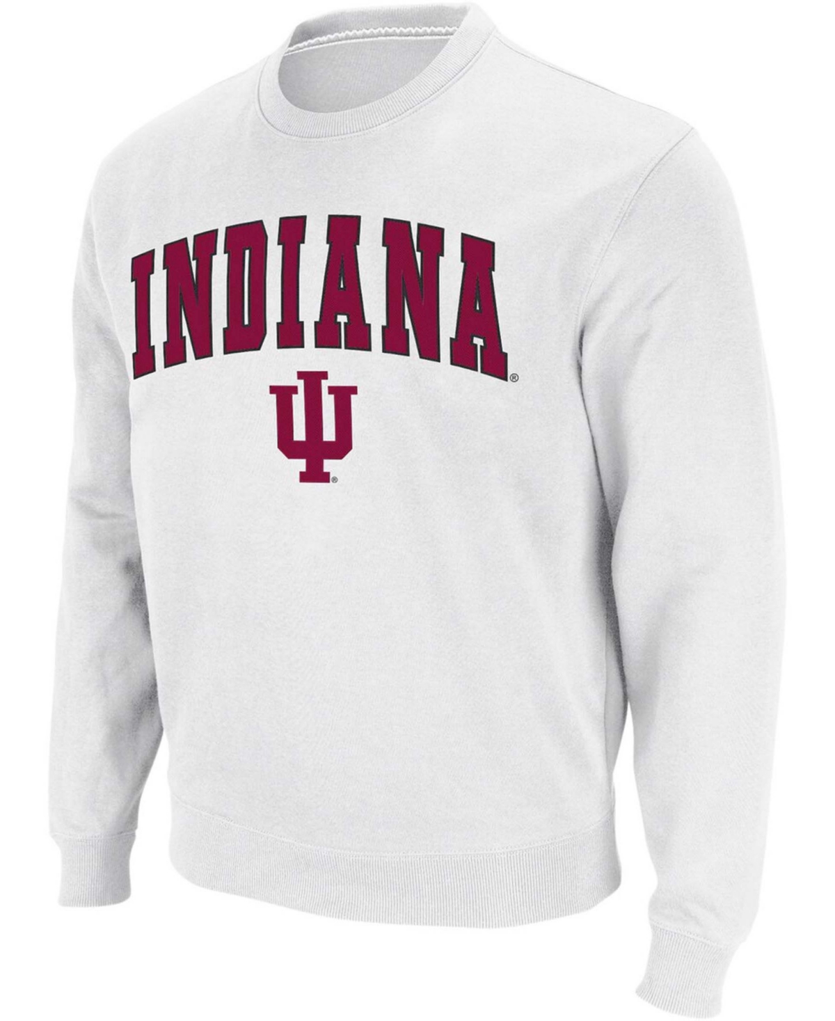 Shop Colosseum Men's White Indiana Hoosiers Arch Logo Crew Neck Sweatshirt