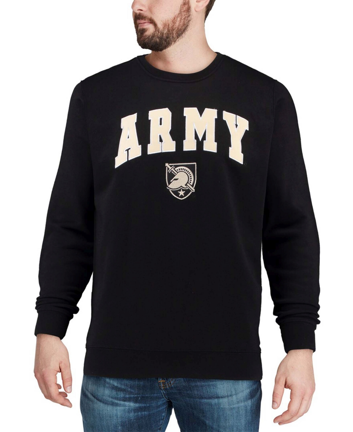 Shop Colosseum Men's Black Army Black Knights Arch Logo Crew Neck Sweatshirt