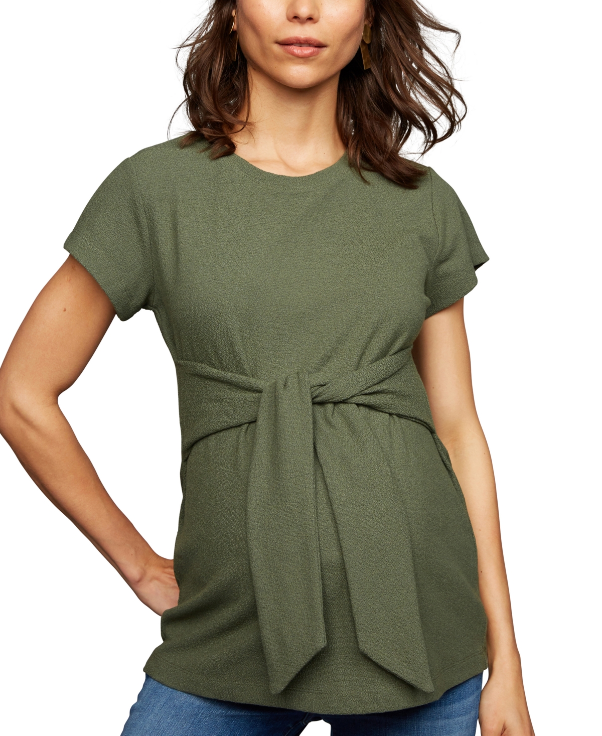 A PEA IN THE POD MATERNITY TIE-WAIST TOP