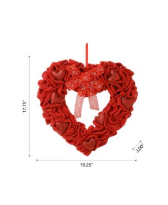 19.25" Fabric Valentine's Heart Wreath