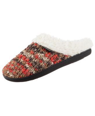 women's isotoner amanda chunky sweater knit hoodback slippers