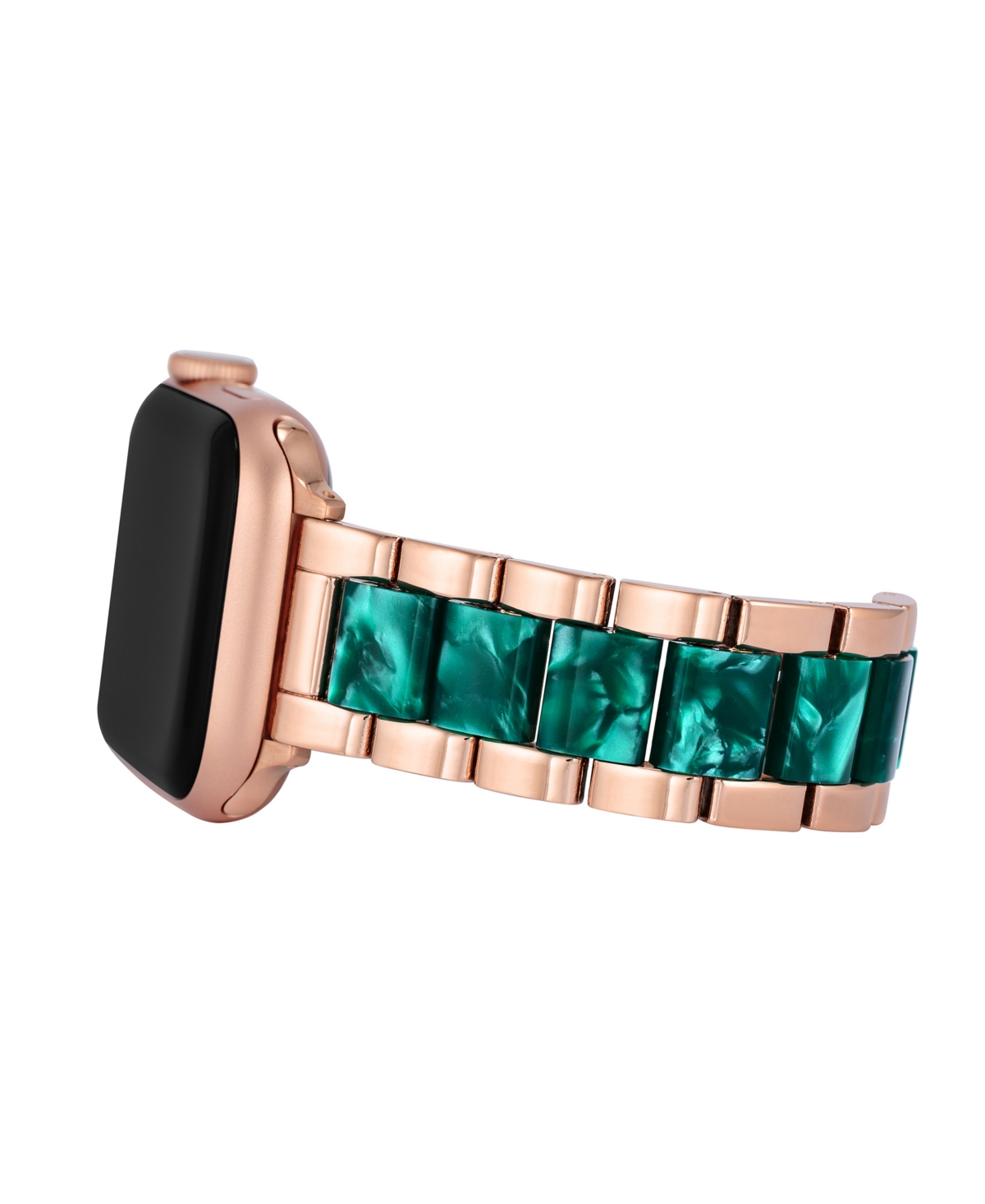 Anne Klein Women's MarbleizedAcetate and Rose Gold-Tone Alloy Metal Bracelet designed for Apple Watch 42mm (Series 1-3 only) & 44/45/46/49mm (U