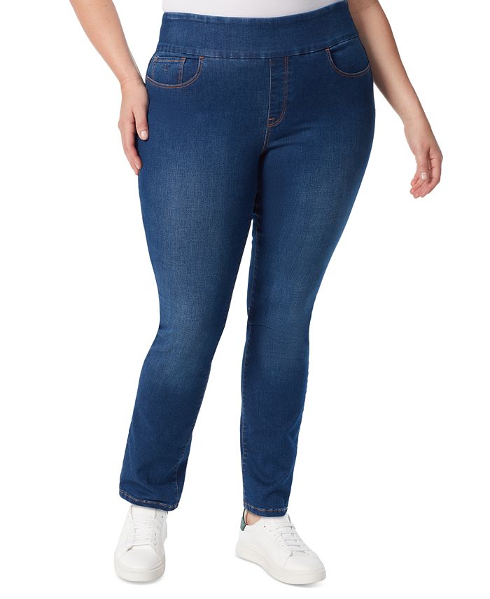 Gloria Vanderbilt Plus Size Amanda Pull-On Jeans, in Regular & Short -  Macy's