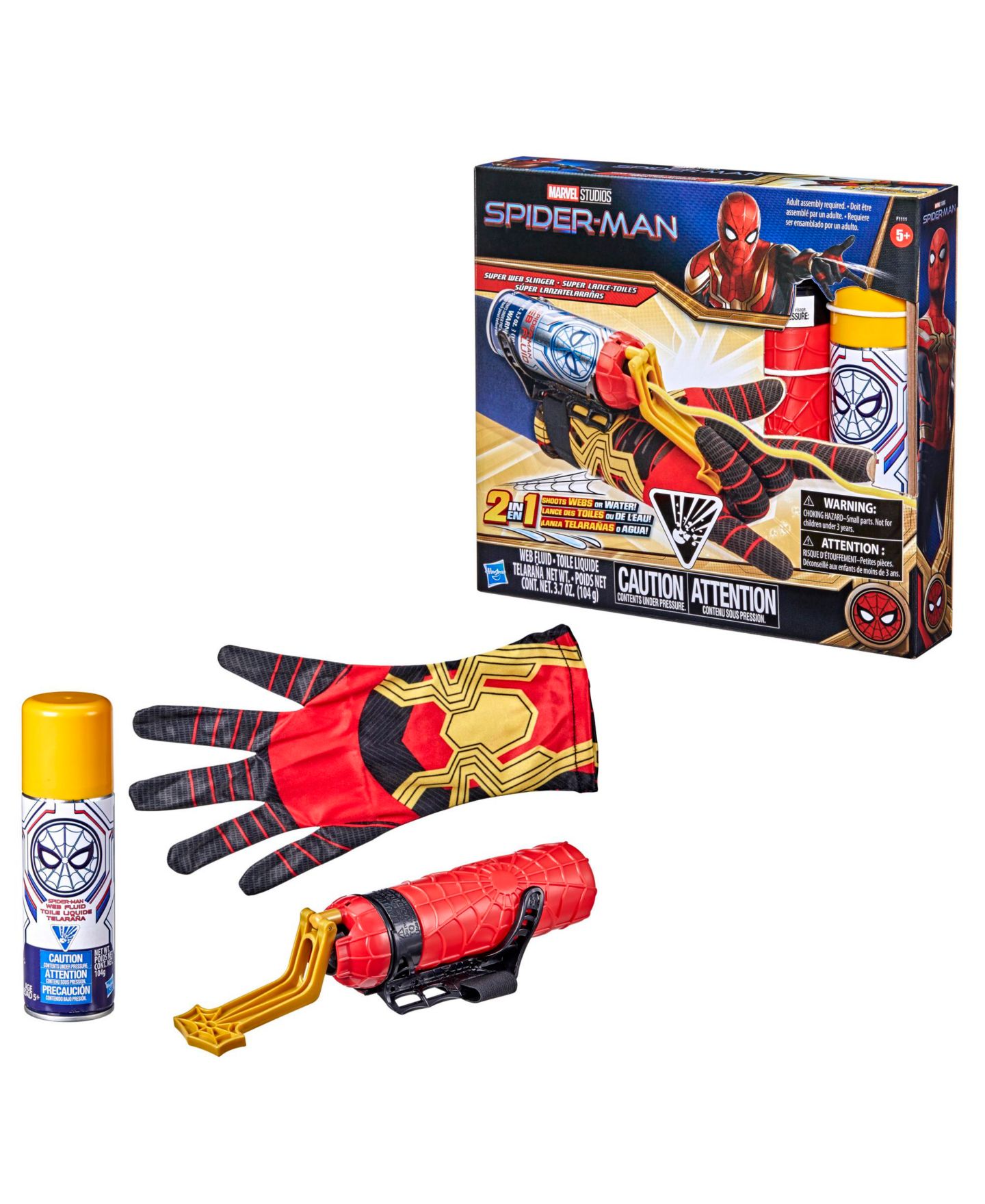 Детские игрушки Spider-Man No Way Home 2-in-1 3-Piece Web Slinger and Glove Set, Ages 5+ — фото 3