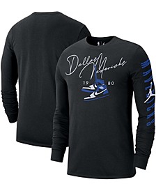 Brand Men's Dallas Mavericks Statement Edition Signature Laces Long Sleeve T-Shirt