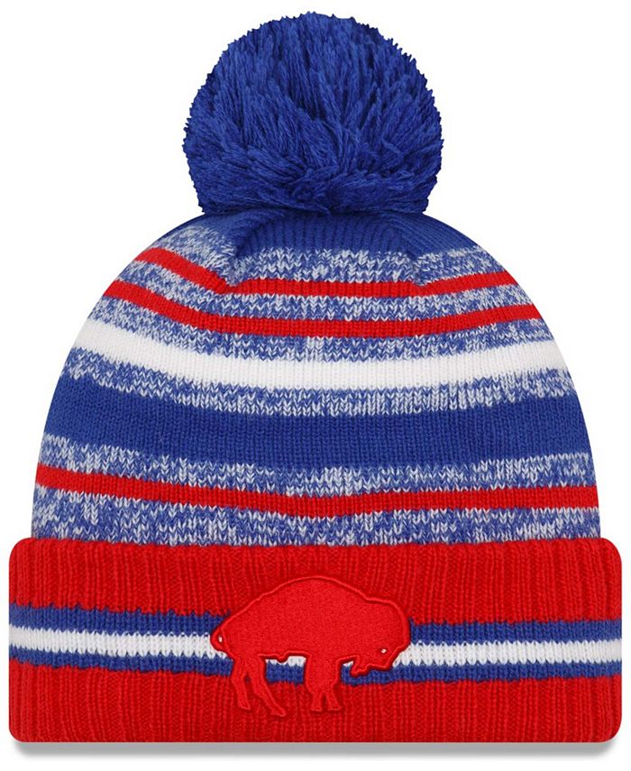 New Era Men's Buffalo Bills 2021 Sideline Historic Pom Cuffed Knit Cap ...