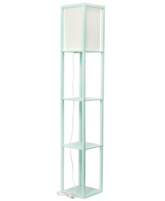 Column Shelf Floor Lamp with Linen Shade