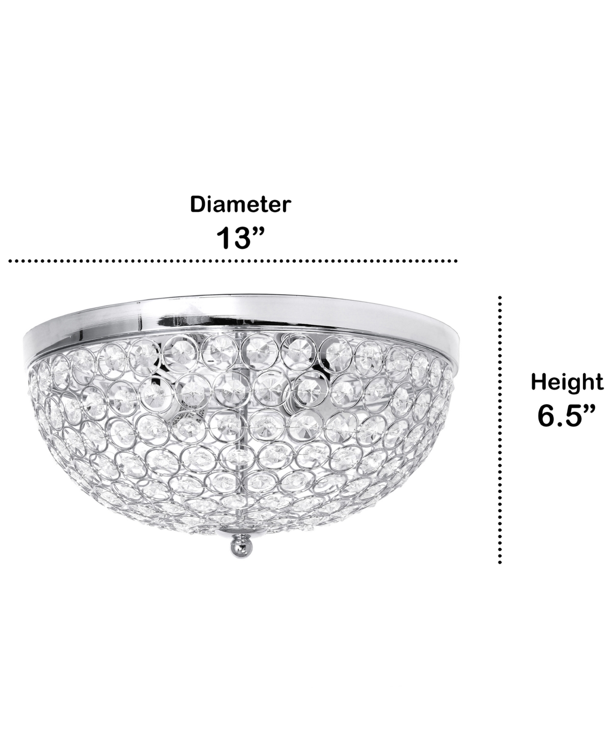 Lalia Home Crystal Glam 2 Light Ceiling Flush Mount In Gold