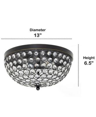 Crystal Glam 2 Light Ceiling Flush Mount, Pack of 2