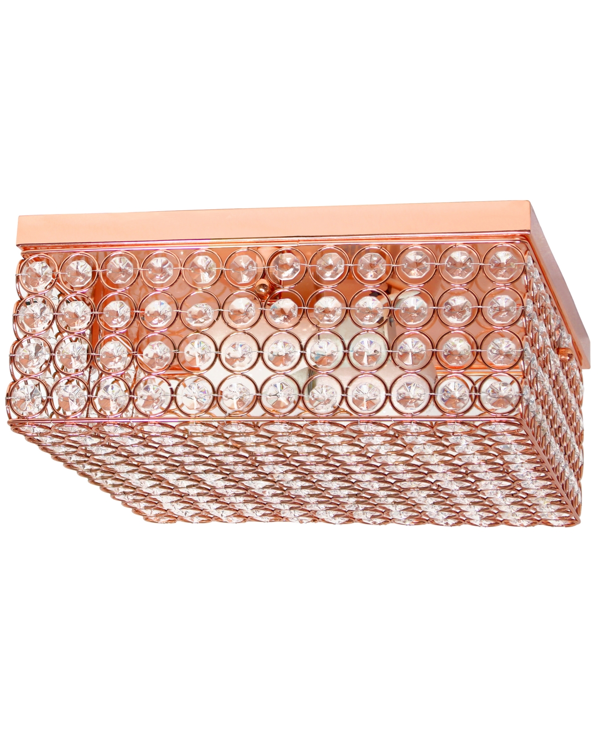 Lalia Home Glam 2 Light Square Flush Mount In Rose Gold