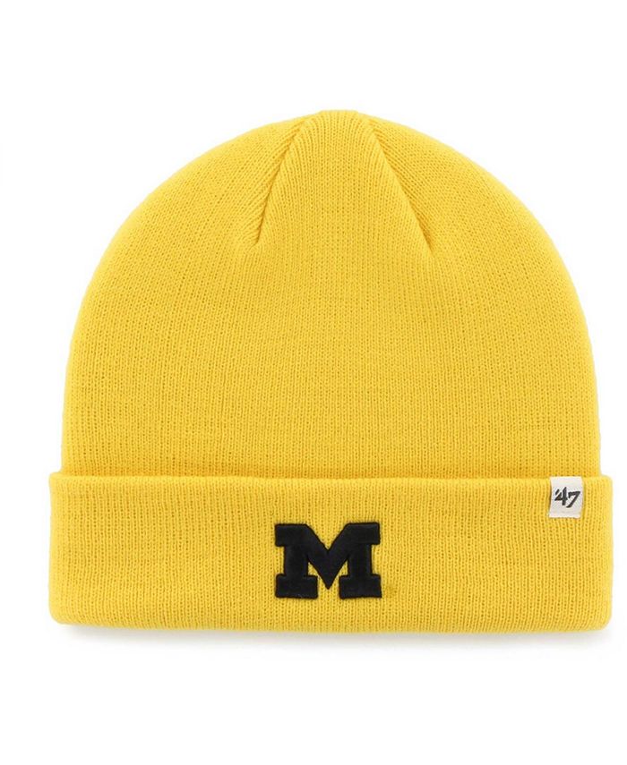 '47 Brand Men's Maize Michigan Wolverines Raised Cuffed Knit Hat - Macy's