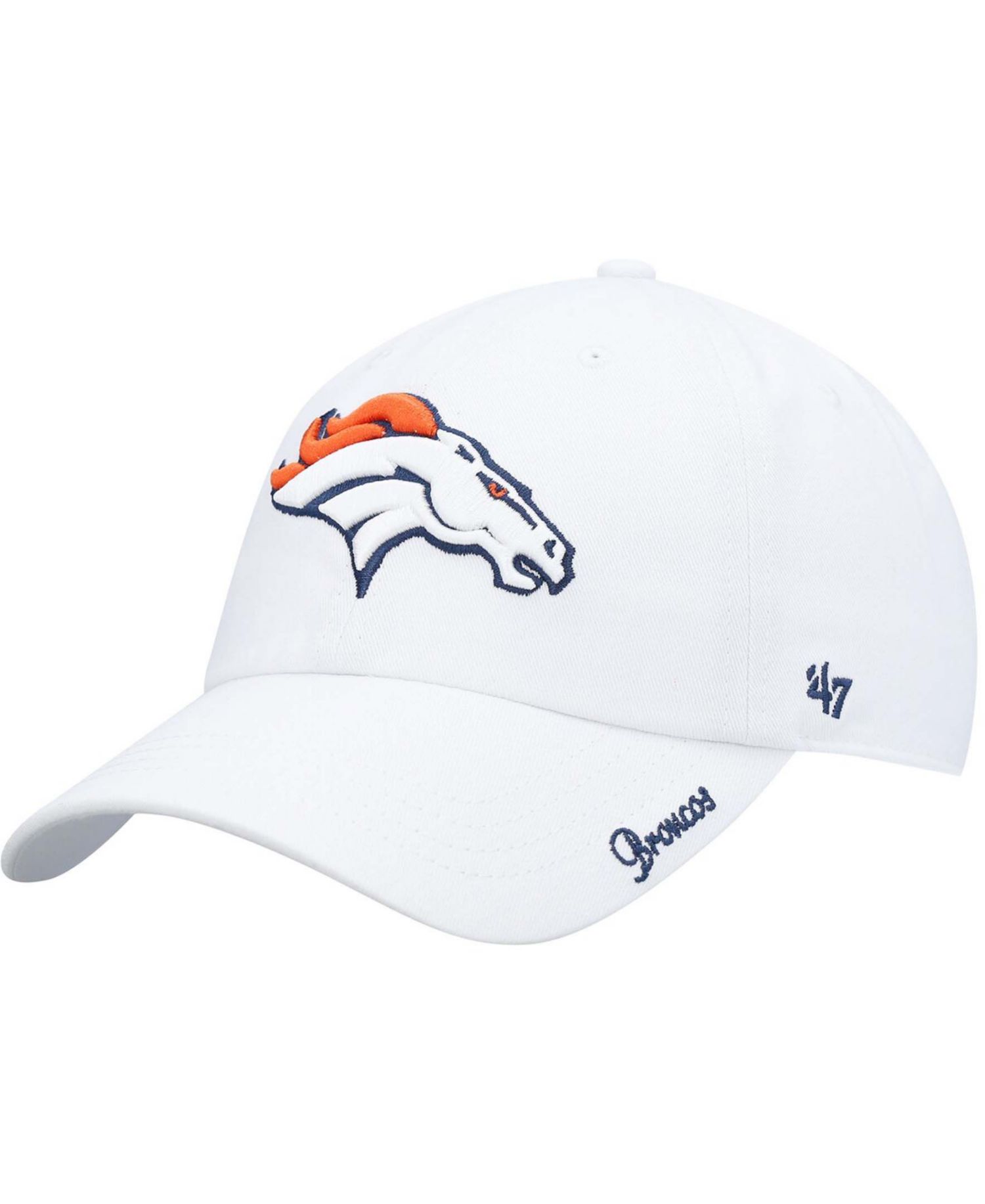 Women's White Denver Broncos Miata Clean Up Logo Adjustable Hat