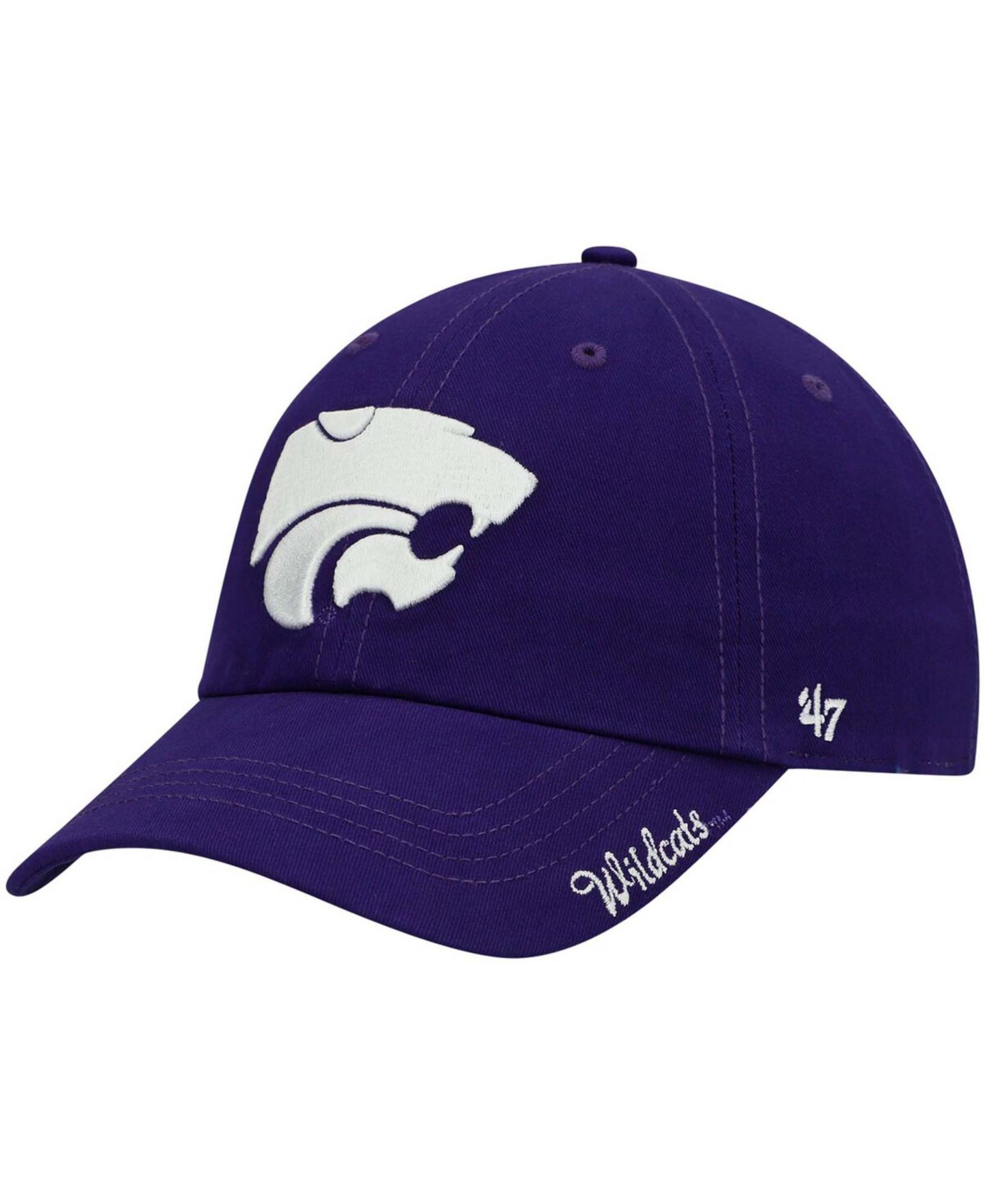 Женская кепка '47 Brand Purple Kansas State Wildcats Miata Clean Up Logo Adjustable Hat — фото 2