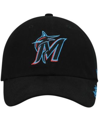 Women's Black Miami Marlins Team Miata Clean Up Adjustable Hat
