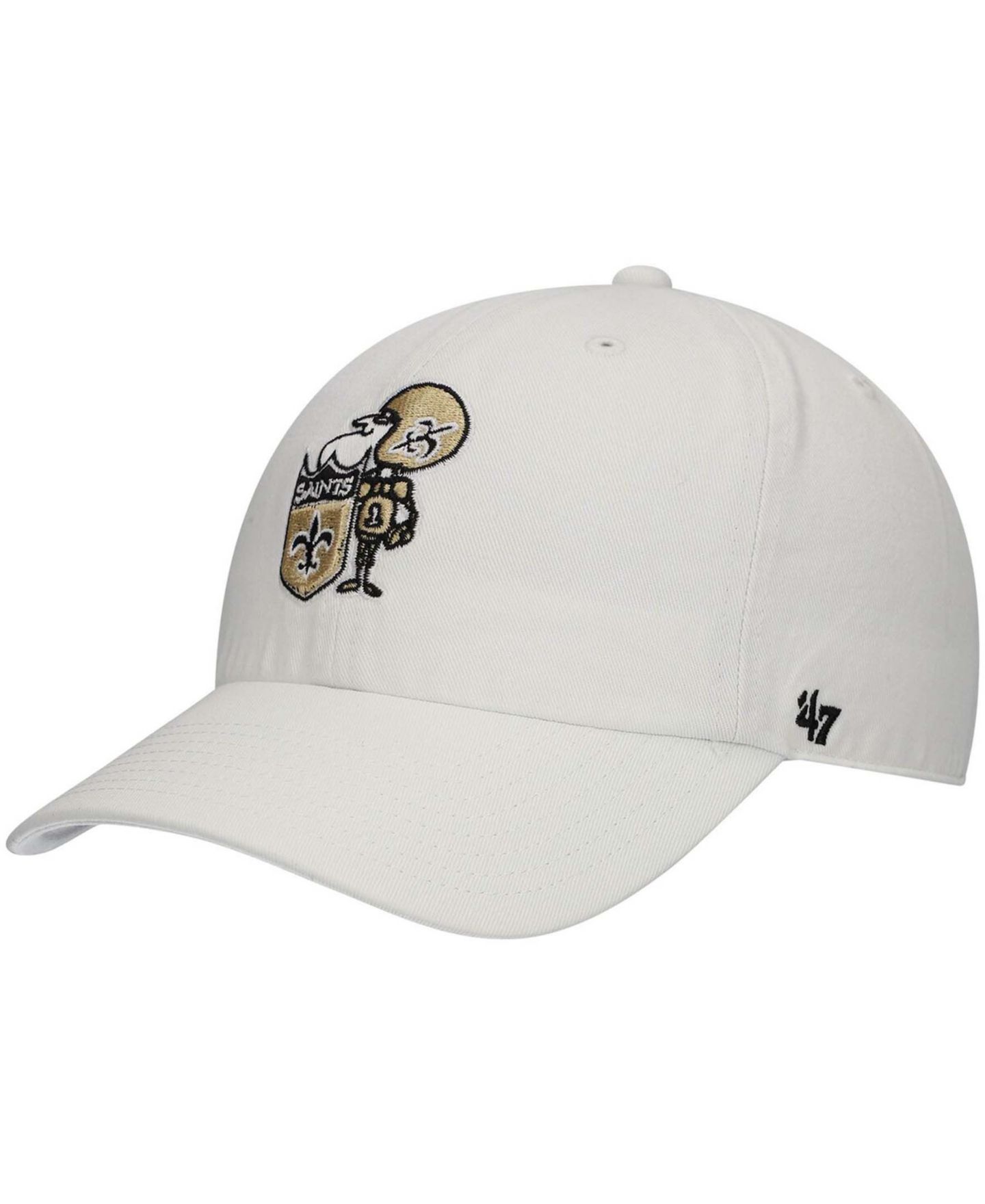 Мужская кепка '47 Brand White New Orleans Saints Clean Up Legacy Adjustable Hat — фото 1