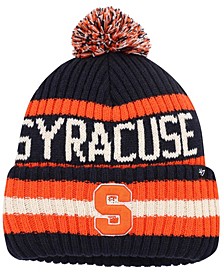 Men's Navy Syracuse Orange Bering Cuffed Knit Hat with Pom
