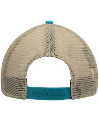 Men's Aqua, Natural Miami Dolphins Trawler Trucker Clean Up Snapback Hat