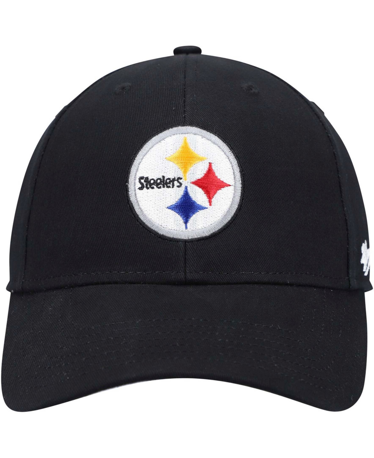 47 Brand Boys Black Pittsburgh Steelers Basic Mvp Adjustable Hat In Black