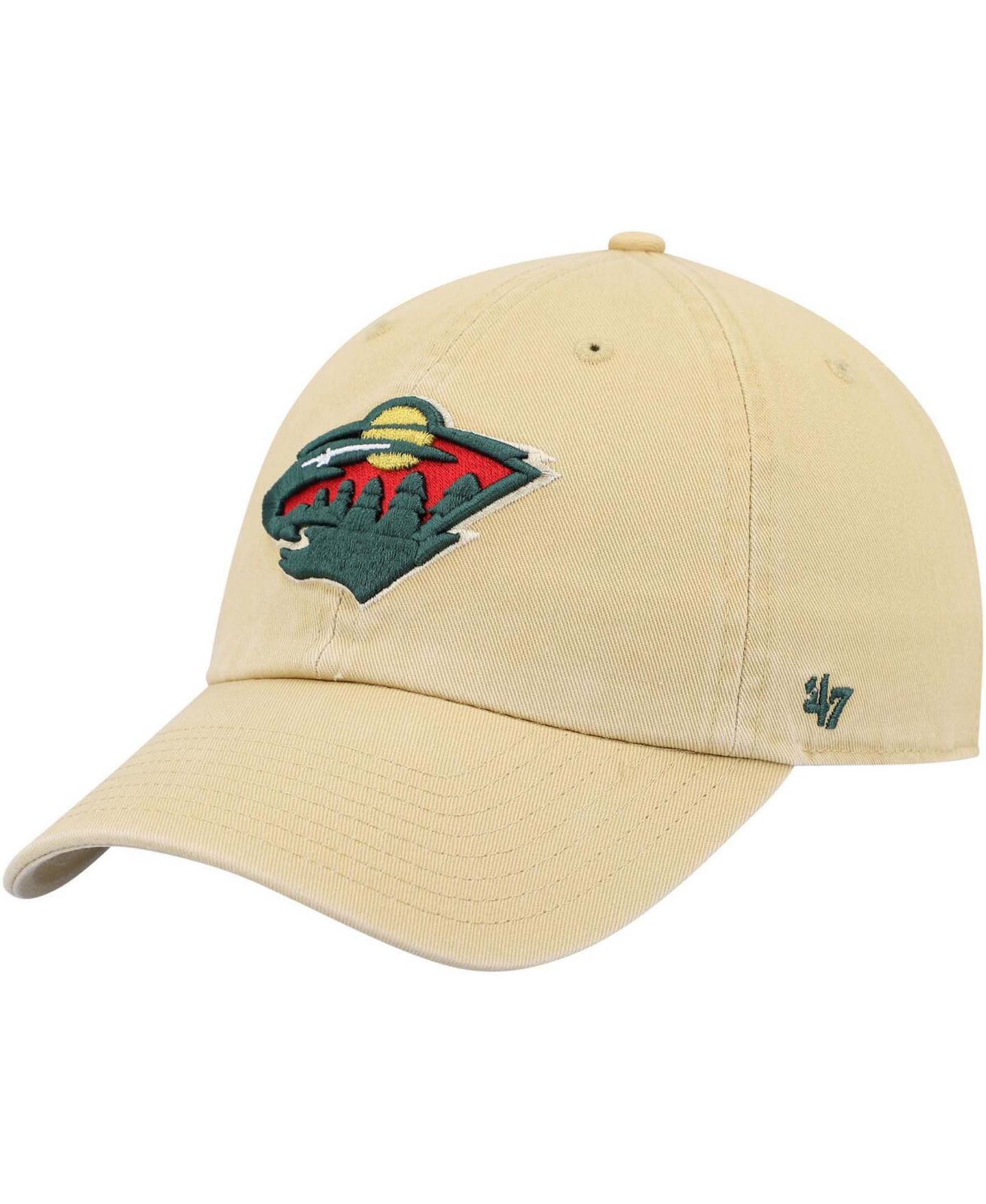 Мужская кепка '47 Brand Gold Minnesota Wild Clean Up Adjustable Hat — фото 1