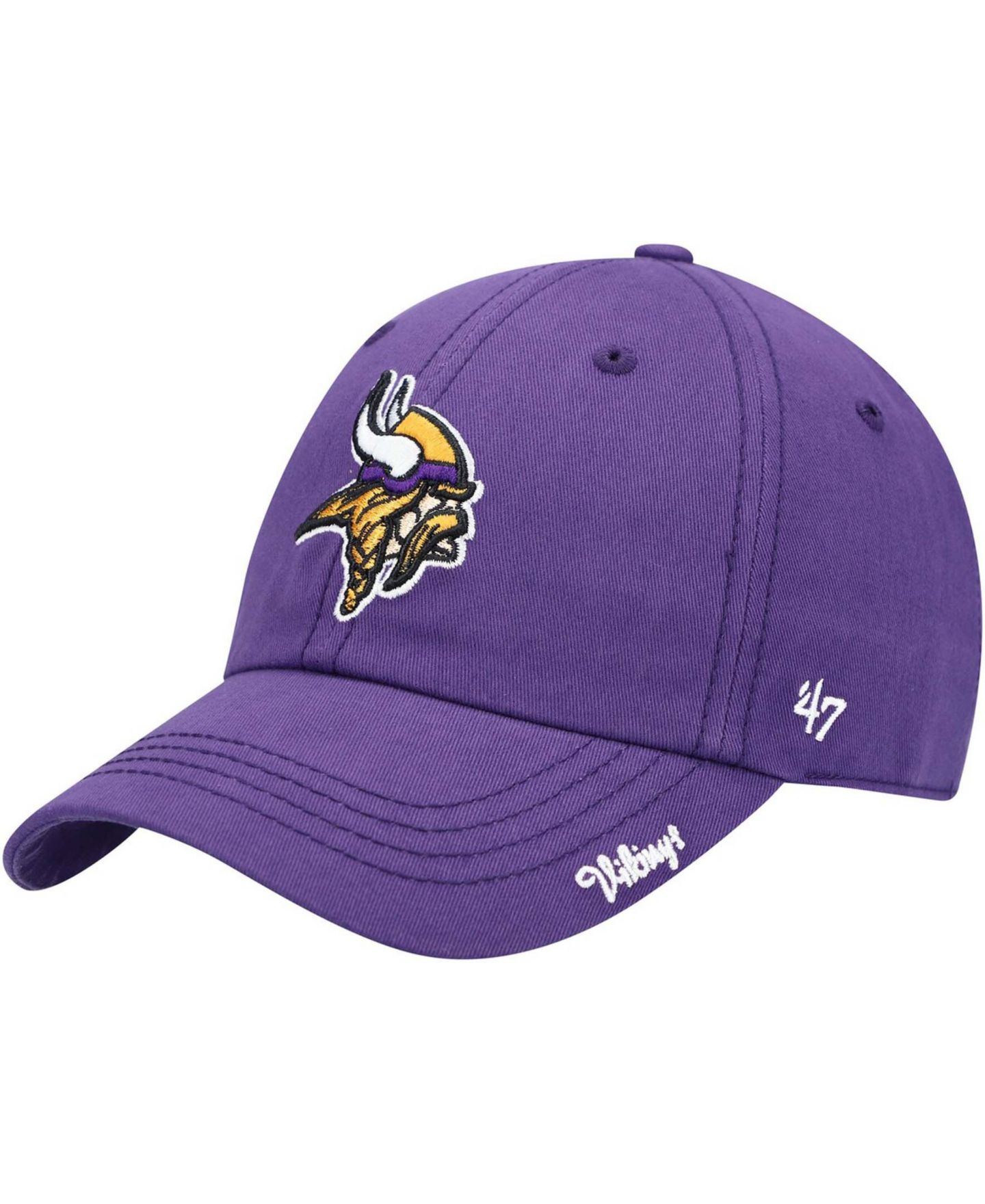 Женская кепка '47 Brand Purple Minnesota Vikings Miata Clean Up Primary Adjustable Hat — фото 2