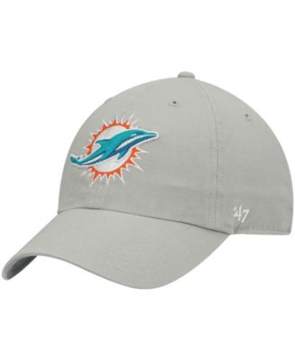 47 Brand Men's Gray Miami Dolphins Clean Up Adjustable Hat - Macy's