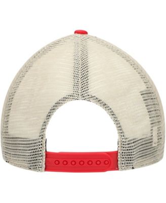 Men's Red, Natural Washington Nationals Flagship Washed MVP Trucker Snapback Hat