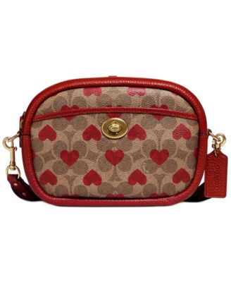 red heart coach purse