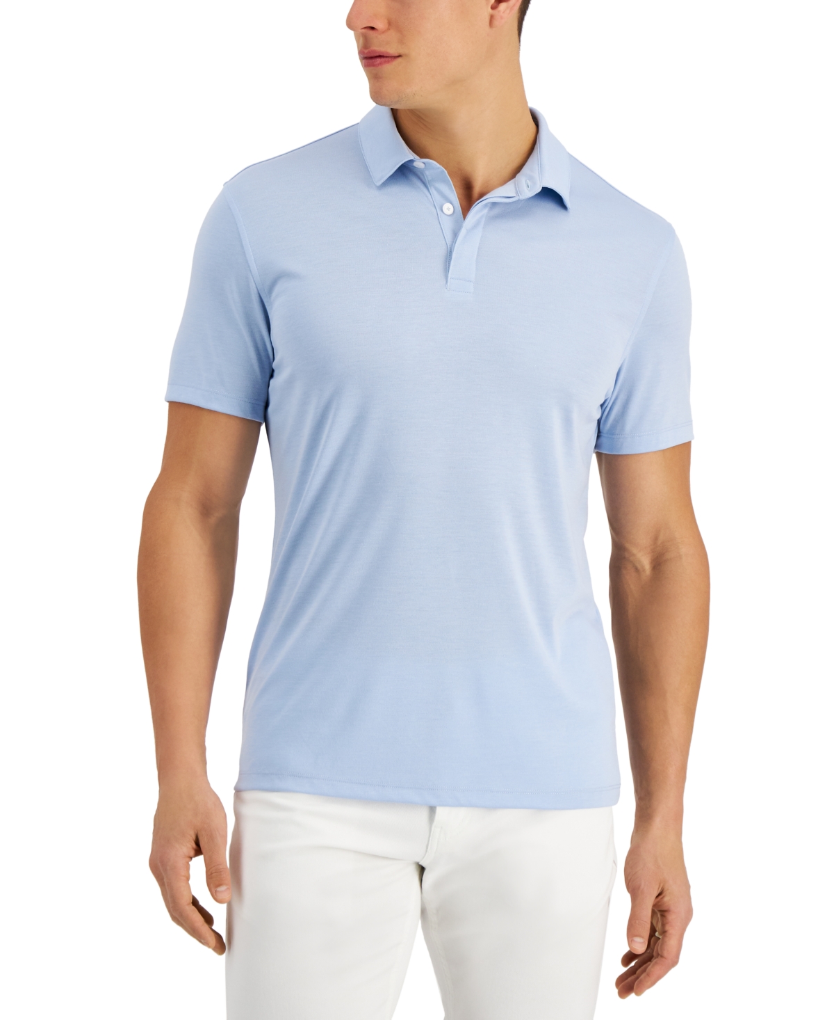 Alfani Men's Stretch Textured Stripe Jacquard Polo Shirt, Created For