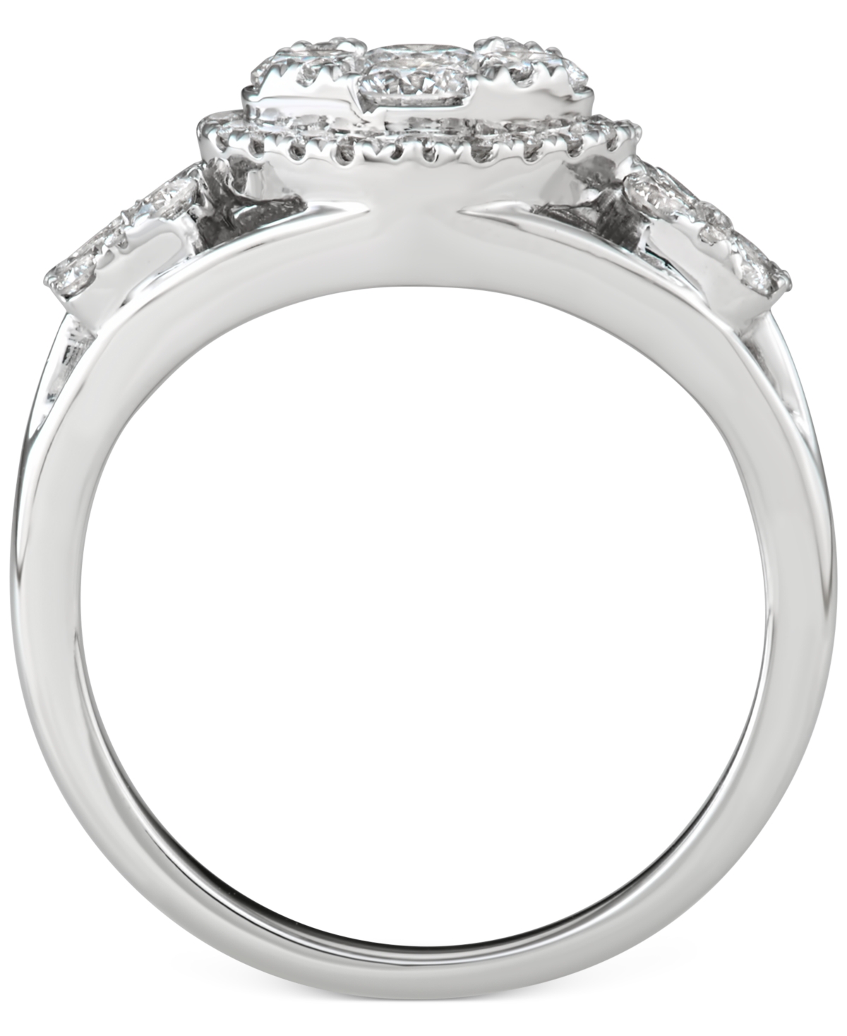 Diamond Triple Cluster Engagement Ring (1-1/4 ct. t.w.) in 14k- White Gold