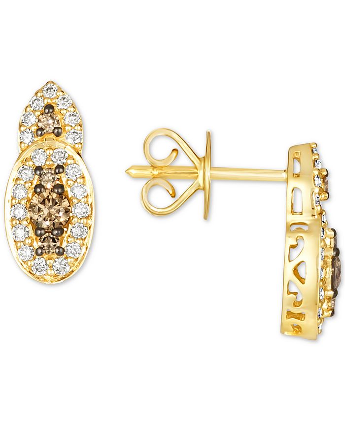 Le Vian - Nude Diamond (1/3 ct. t.w.) & Chocolate Diamond (1/4 ct. t.w.) Stud Earrings in 14k Gold