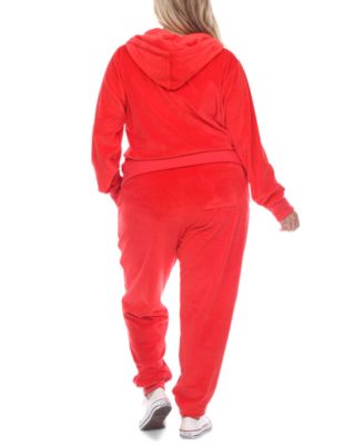 Plus Size Velour Tracksuit Loungewear 2pc Set