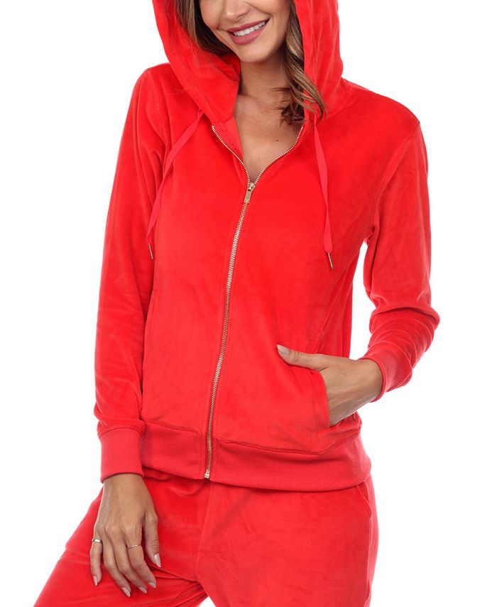 white mark women's velour tracksuit loungewear 2pc set