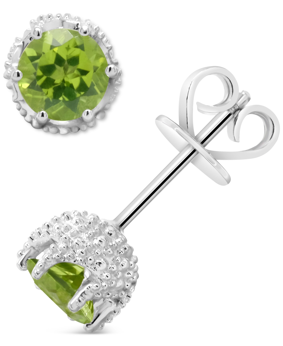 Rhodolite Garnet Stud Earrings (2 ct. t.w.) in Sterling Silver (Also in Amethyst, White Topaz, Citrine, & Blue Topaz) - Peridot