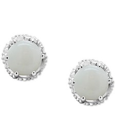 Opal Stud Earrings (5/8 ct. t.w.) in Sterling Silver (Also in Aquamarine)