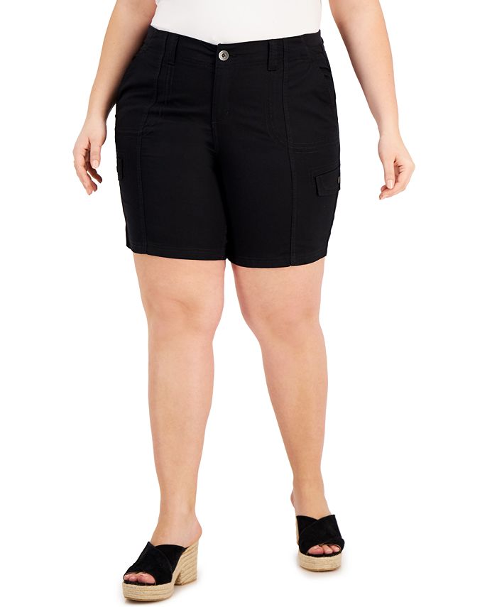 Style & Co Plus Size Zig Zag MidRise Cargo Shorts, Created for Macy's Macy's