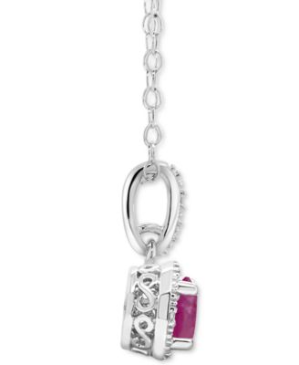 Sapphire (5/8 ct. t.w.) & Diamond Accent Solitaire 18" Pendant Necklace in Sterling Silver (Also in Emerald & Ruby)