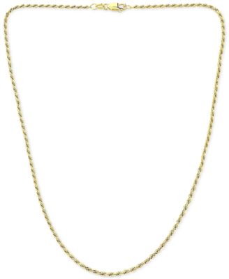 Rope Link 18" Chain Necklace in 18k Gold-Plated Sterling Silver, Created for Macy's
