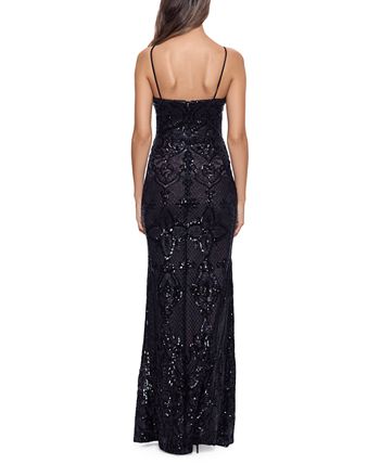 Betsy & Adam Embellished Illusion-Inset Gown - Macy's