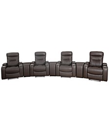 Jabarr 7-Pc. Beyond Leather Theater Seating with 3 Consoles, Created for Macy's