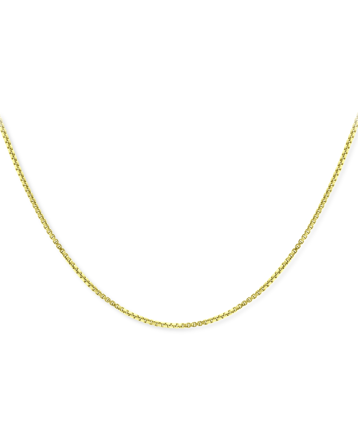 Box Link 16" Chain Necklace in 18k Gold-Plated Sterling Silver, Created for Macy's - Gold Over Silver