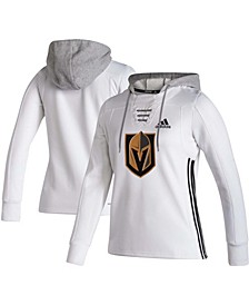 Women's White Vegas Golden Knights Skate Lace AEROREADY Pullover Hoodie