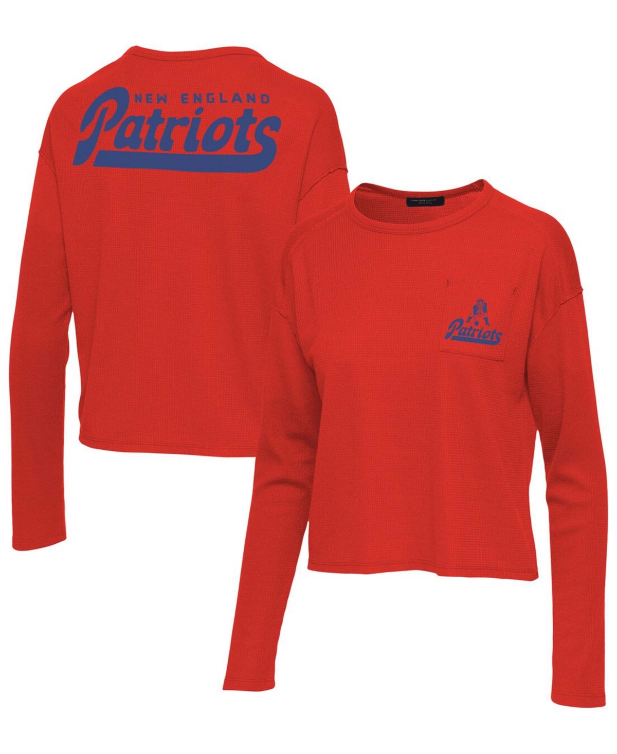 Women's Red New England Patriots Pocket Thermal Long Sleeve T-shirt - Red