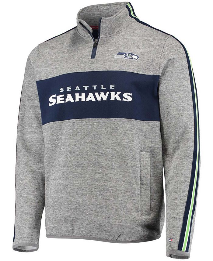 Tommy Hilfiger Men's Heather Gray Seattle Seahawks Mario Quarter-Zip ...